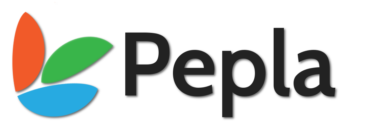 Small Pepla Logo with white background with shadow